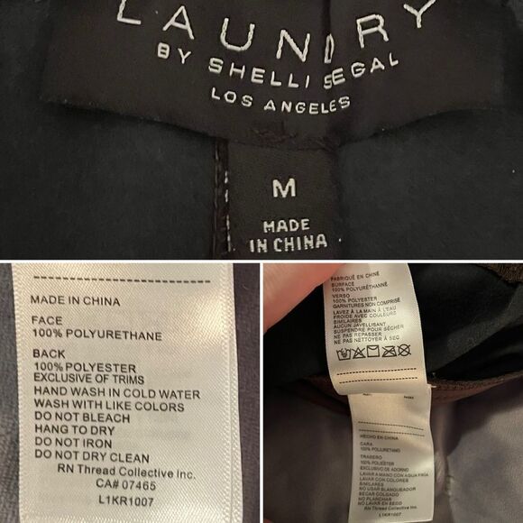 Laundry by Shelli Segal Faux Leather Shorts Dark Brown M - Picture 6 of 7